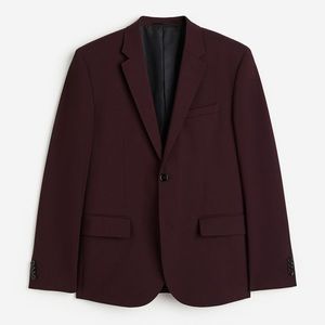 NWOT Men’s H&M 46R Skinny Fit Blazer Jacket Burgundy